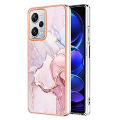 Coque Silicone Motif Fantaisie Souple Couleur Unie Etui Housse YB5 pour Xiaomi Redmi Note 12 Pro+ Plus 5G Rose