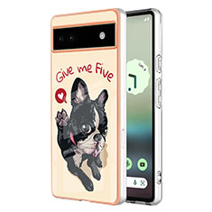 Coque Silicone Motif Fantaisie Souple Couleur Unie Etui Housse YB6 pour Google Pixel 6a 5G Kaki