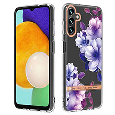 Coque Silicone Motif Fantaisie Souple Couleur Unie Etui Housse YB6 pour Samsung Galaxy A54 5G Violet