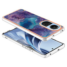 Coque Silicone Motif Fantaisie Souple Couleur Unie Etui Housse YB7 pour Oppo Reno10 Pro 5G Violet