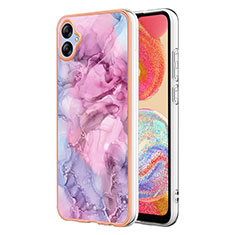 Coque Silicone Motif Fantaisie Souple Couleur Unie Etui Housse YB7 pour Samsung Galaxy A04 4G Violet Clair