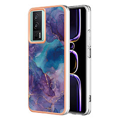 Coque Silicone Motif Fantaisie Souple Couleur Unie Etui Housse YB7 pour Xiaomi Poco F5 Pro 5G Violet