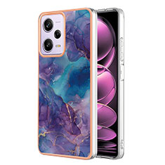 Coque Silicone Motif Fantaisie Souple Couleur Unie Etui Housse YB7 pour Xiaomi Redmi Note 12 Pro 5G Violet