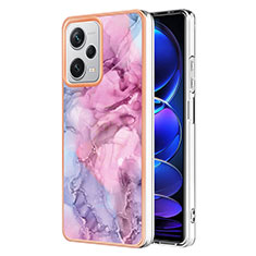 Coque Silicone Motif Fantaisie Souple Couleur Unie Etui Housse YB7 pour Xiaomi Redmi Note 12 Pro+ Plus 5G Violet Clair