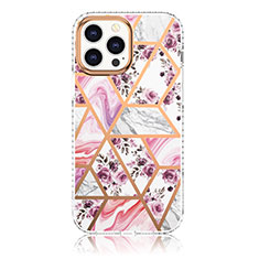 Coque Silicone Motif Fantaisie Souple Couleur Unie Etui Housse YJ1 pour Apple iPhone 13 Pro Max Violet Clair