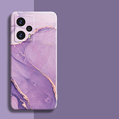 Coque Silicone Motif Fantaisie Souple Couleur Unie Housse Etui pour Xiaomi Poco F5 5G Violet