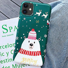 Coque Silicone Motif Noel Souple Couleur Unie Etui Housse S01 pour Apple iPhone 11 Vert