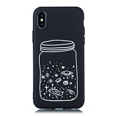 Coque Silicone Paillette Etoile Souple Couleur Unie Etui Housse pour Apple iPhone X Blanc