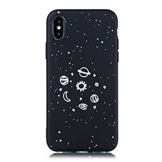 Coque Silicone Paillette Etoile Souple Couleur Unie Etui Housse pour Apple iPhone Xs Max Noir