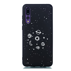 Coque Silicone Paillette Etoile Souple Couleur Unie Etui Housse pour Huawei P20 Pro Noir