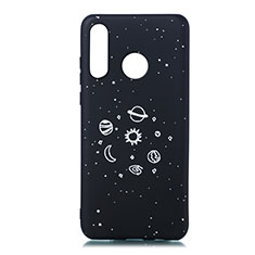 Coque Silicone Paillette Etoile Souple Couleur Unie Etui Housse pour Huawei P30 Lite New Edition Noir