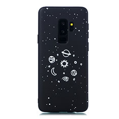 Coque Silicone Paillette Etoile Souple Couleur Unie Etui Housse pour Samsung Galaxy S9 Plus Noir