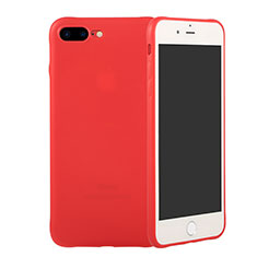 Coque Silicone Souple Couleur Unie Gel C02 pour Apple iPhone 7 Plus Rouge