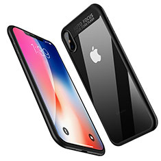 Coque Silicone Souple Miroir W01 pour Apple iPhone X Noir