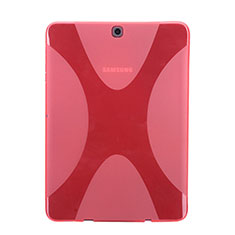 Coque Silicone Souple Transparente Vague X-Line pour Samsung Galaxy Tab S2 8.0 SM-T710 SM-T715 Rouge