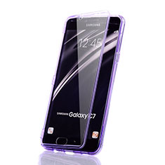 Coque Transparente Integrale Silicone Souple Avant et Arriere Etui pour Samsung Galaxy C7 SM-C7000 Violet