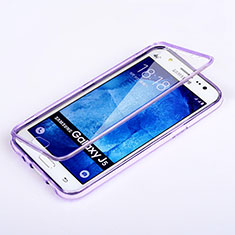 Coque Transparente Integrale Silicone Souple Portefeuille pour Samsung Galaxy J5 SM-J500F Violet