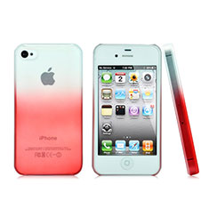 Coque Transparente Rigide Degrade pour Apple iPhone 4S Rouge