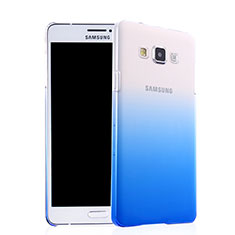 Coque Transparente Rigide Degrade pour Samsung Galaxy A7 Duos SM-A700F A700FD Bleu