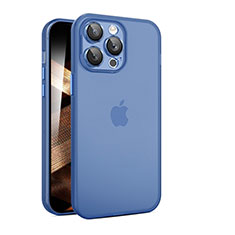 Coque Ultra Fine Plastique Rigide Etui Housse Transparente QC pour Apple iPhone 16 Pro Bleu