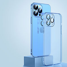 Coque Ultra Fine Plastique Rigide Etui Housse Transparente QC1 pour Apple iPhone 15 Pro Bleu