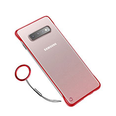 Coque Ultra Fine Plastique Rigide Etui Housse Transparente U02 pour Samsung Galaxy S10 Rouge