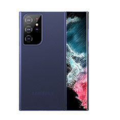 Coque Ultra Fine Plastique Rigide Etui Housse Transparente U03 pour Samsung Galaxy S22 Ultra 5G Bleu