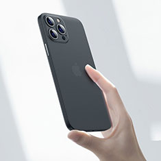 Coque Ultra Fine Plastique Rigide Etui Housse Transparente U06 pour Apple iPhone 13 Pro Noir