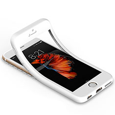 Coque Ultra Fine Silicone Souple 360 Degres Avant et Arriere pour Apple iPhone 6S Blanc