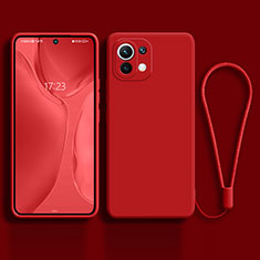 Coque Ultra Fine Silicone Souple 360 Degres Housse Etui C02 pour Xiaomi Mi 11 Lite 4G Rouge