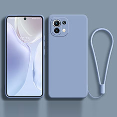 Coque Ultra Fine Silicone Souple 360 Degres Housse Etui C02 pour Xiaomi Mi 11 Lite 5G Gris Lavende