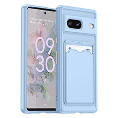 Coque Ultra Fine Silicone Souple 360 Degres Housse Etui J02S pour Google Pixel 7 5G Bleu Ciel