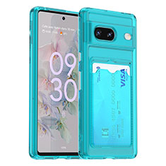 Coque Ultra Fine Silicone Souple 360 Degres Housse Etui J02S pour Google Pixel 7 5G Cyan