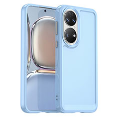 Coque Ultra Fine Silicone Souple 360 Degres Housse Etui J02S pour Huawei P50 Bleu Ciel