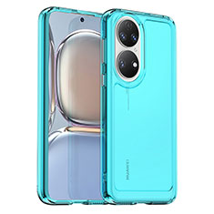 Coque Ultra Fine Silicone Souple 360 Degres Housse Etui J02S pour Huawei P50 Cyan