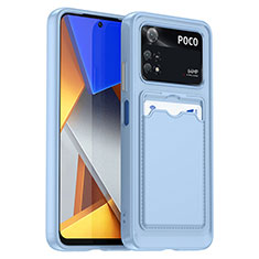 Coque Ultra Fine Silicone Souple 360 Degres Housse Etui J02S pour Xiaomi Poco M4 Pro 4G Bleu