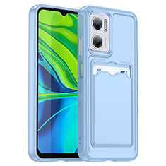 Coque Ultra Fine Silicone Souple 360 Degres Housse Etui J02S pour Xiaomi Redmi Note 11E 5G Bleu