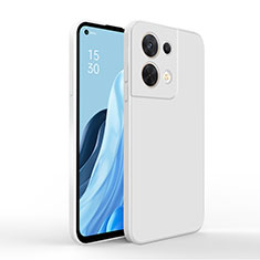 Coque Ultra Fine Silicone Souple 360 Degres Housse Etui pour Oppo Reno8 Pro 5G Blanc