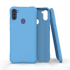 Coque Ultra Fine Silicone Souple 360 Degres Housse Etui pour Samsung Galaxy A11 Bleu Ciel