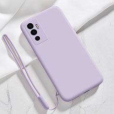 Coque Ultra Fine Silicone Souple 360 Degres Housse Etui pour Vivo V23e 5G Violet Clair