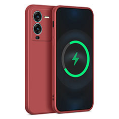 Coque Ultra Fine Silicone Souple 360 Degres Housse Etui pour Vivo V25 Pro 5G Rouge