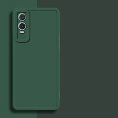 Coque Ultra Fine Silicone Souple 360 Degres Housse Etui pour Vivo Y74s 5G Vert Nuit