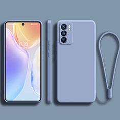 Coque Ultra Fine Silicone Souple 360 Degres Housse Etui S01 pour Oppo Reno6 Pro 5G India Gris Lavende