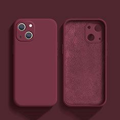 Coque Ultra Fine Silicone Souple 360 Degres Housse Etui S02 pour Apple iPhone 14 Plus Vin Rouge