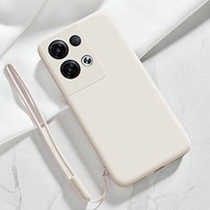 Coque Ultra Fine Silicone Souple 360 Degres Housse Etui S02 pour Oppo Reno8 5G Blanc