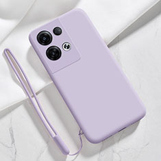 Coque Ultra Fine Silicone Souple 360 Degres Housse Etui S02 pour Oppo Reno8 Pro+ Plus 5G Violet Clair