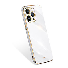 Coque Ultra Fine Silicone Souple 360 Degres Housse Etui S03 pour Apple iPhone 13 Pro Max Blanc