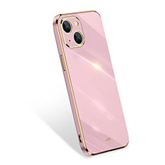 Coque Ultra Fine Silicone Souple 360 Degres Housse Etui S03 pour Apple iPhone 14 Plus Or Rose