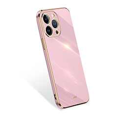 Coque Ultra Fine Silicone Souple 360 Degres Housse Etui S03 pour Apple iPhone 14 Pro Max Or Rose