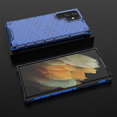 Coque Ultra Fine Silicone Souple 360 Degres Housse Etui S03 pour Samsung Galaxy S22 Ultra 5G Bleu